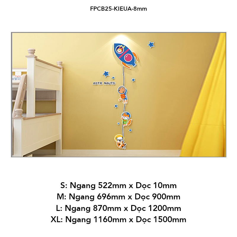 Tranh Fomex EPeBen dán tường nổi 3d Hình Khám Phá Vũ Trụ decor trang trí Phòng ngủ, phòng giải trí, Phòng học, Mầm non