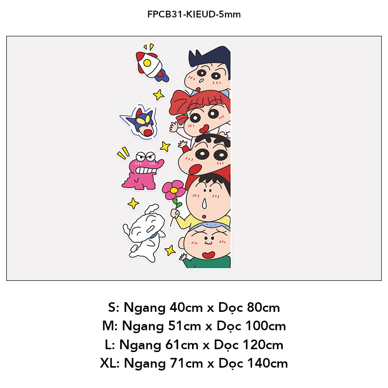 Tranh Fomex EPeBen dán tường nổi 3d Hình Shin và những người bạn decor trang trí Phòng cho bé, Phòng ngủ, Mẫu giáo