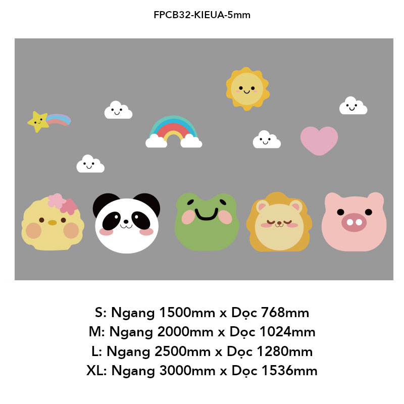 Tranh Fomex EPeBen dán tường nổi 3d Hình Cầu vồng và các con vật decor trang trí Phòng cho bé, Phòng khách, Mẫu giáo