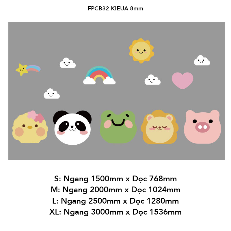 Tranh Fomex EPeBen dán tường nổi 3d Hình Cầu vồng và các con vật decor trang trí Phòng cho bé, Phòng khách, Mẫu giáo