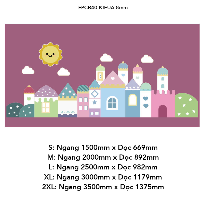 Tranh Fomex EPeBen dán tường nổi 3d Hình Thành phố mộng mơ decor trang trí Phòng cho bé, Phòng ngủ, Mầm Non, Phòng Khách