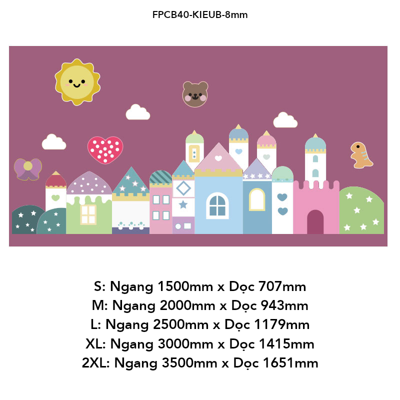 Tranh Fomex EPeBen dán tường nổi 3d Hình Thành phố mộng mơ decor trang trí Phòng cho bé, Phòng ngủ, Mầm Non, Phòng Khách