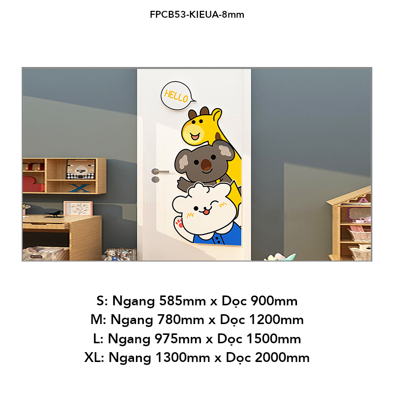 Tranh Fomex EPeBen dán tường nổi 3d Hình Căn phòng vui nhộn decor trang trí Phòng cho bé, Phòng ngủ, Dán Cửa, Mẫu giáo
