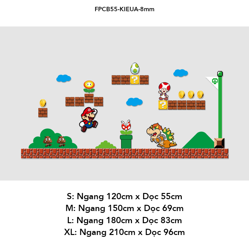 Tranh Fomex EPeBen dán tường nổi 3d Hình Thế giới Mario decor trang trí Phòng cho bé, Phòng ngủ, Phòng khách, Mẫu giáo