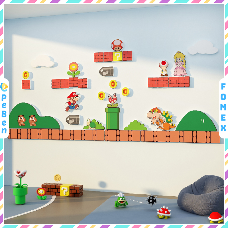Tranh Fomex EPeBen dán tường nổi 3d Mario trang trí Phòng cho bé, Phòng ngủ, Mẫu giáo