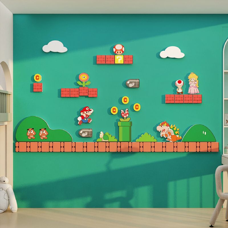 Tranh Fomex EPeBen dán tường nổi 3d Mario trang trí Phòng cho bé, Phòng ngủ, Mẫu giáo