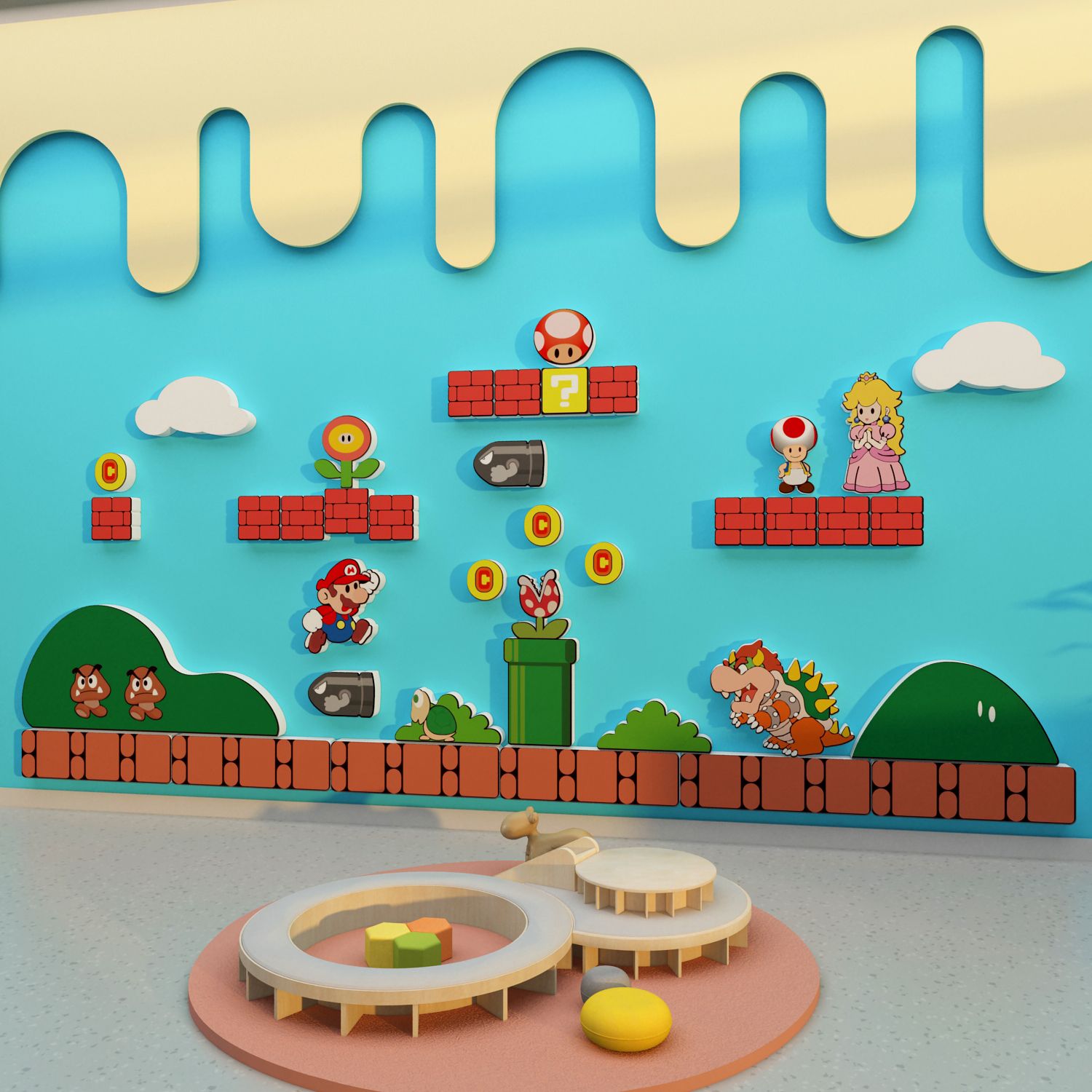 Tranh Fomex EPeBen dán tường nổi 3d Mario trang trí Phòng cho bé, Phòng ngủ, Mẫu giáo