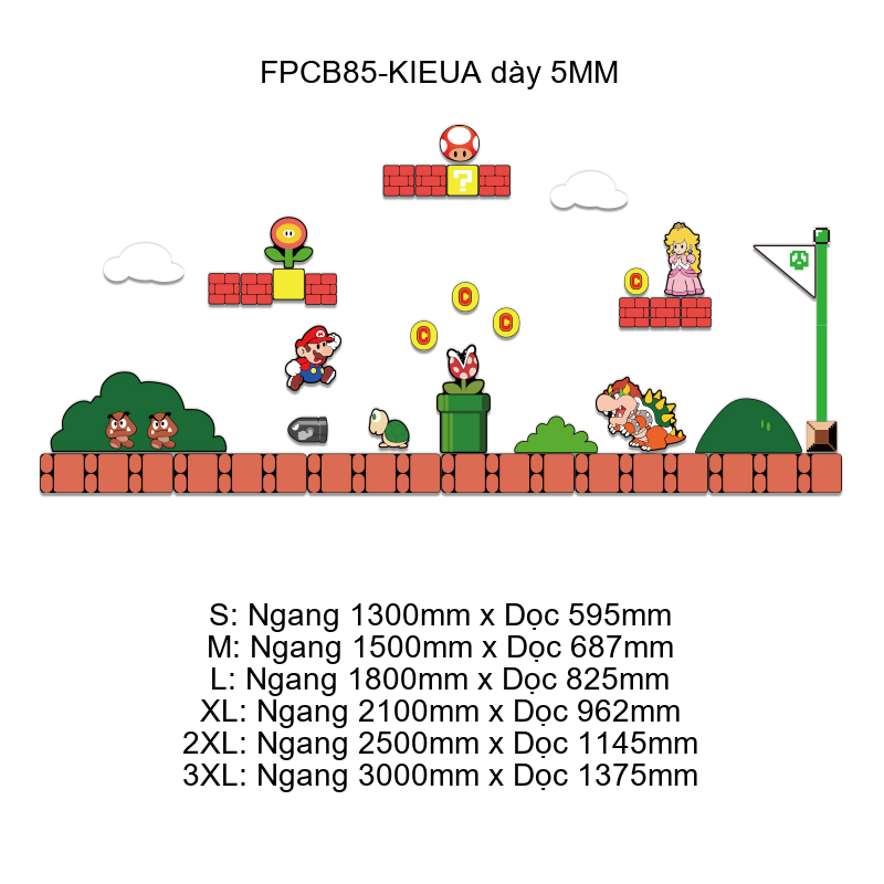Tranh Fomex EPeBen dán tường nổi 3d Mario trang trí Phòng cho bé, Phòng ngủ, Mẫu giáo