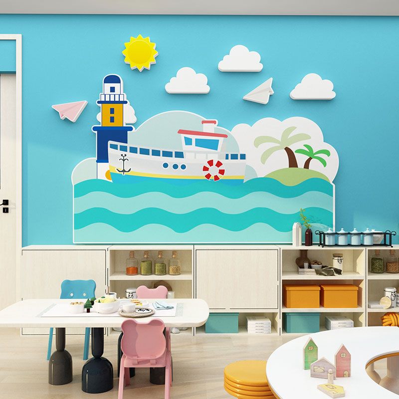 Tranh Fomex EPeBen dán tường nổi 3d Môi Trường Hằng Hải Trang Trí Phòng Trẻ Cho Bé, Mầm non, Mẫu Giáo