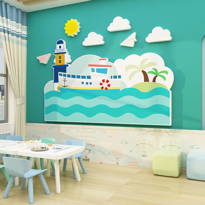 Tranh Fomex EPeBen dán tường nổi 3d Môi Trường Hằng Hải Trang Trí Phòng Trẻ Cho Bé, Mầm non, Mẫu Giáo
