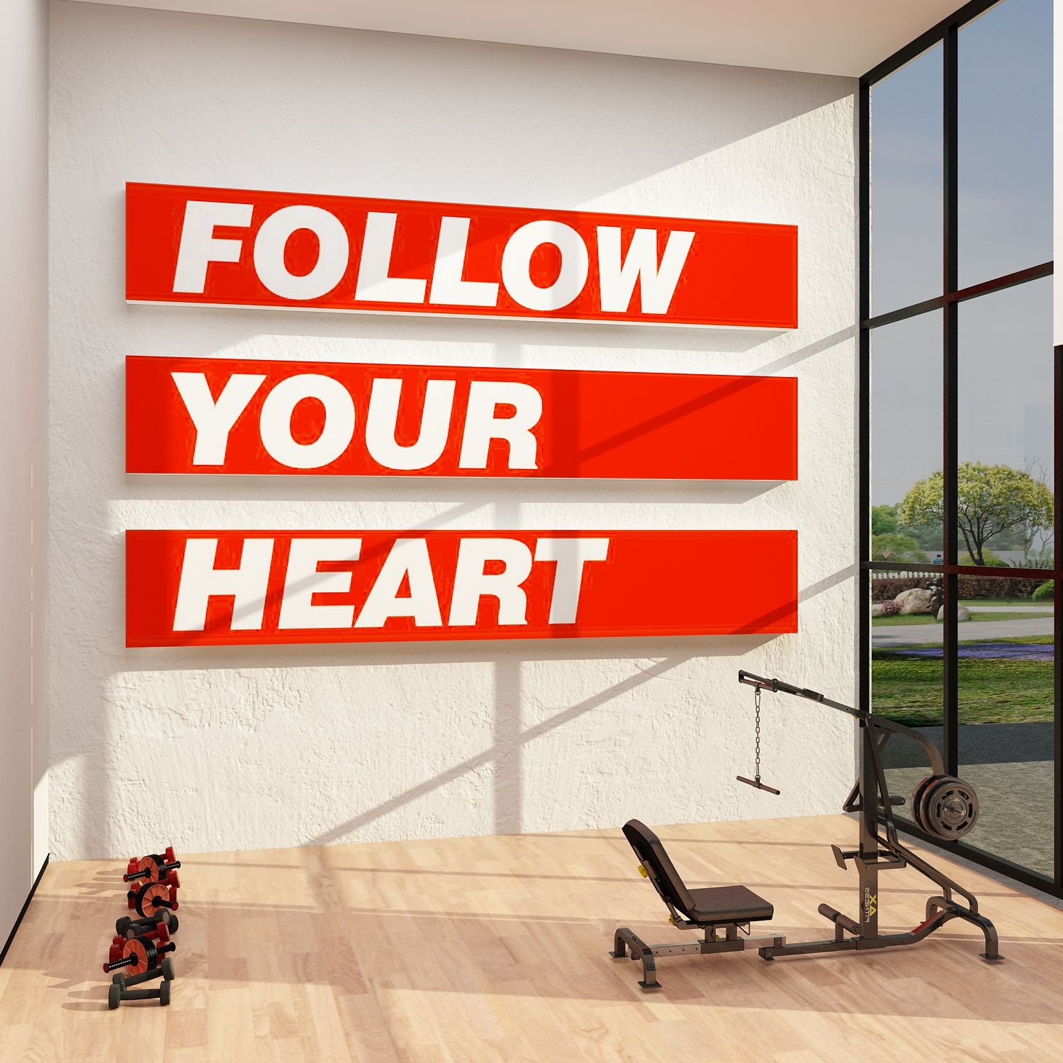 Tranh Fomex EPeBen dán tường nổi 3d Thế Dục,Yoga trang trí Phòng Tập