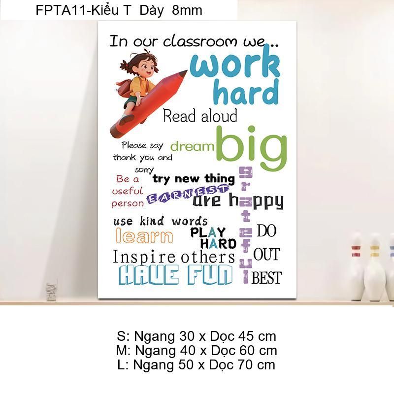 Tranh Fomex EPeBen Hình trang trí lớp học tiếng Anh mẫu giáo, thư viện, lớp học thêm, cơ sở đào tạo, hình nền dán tường