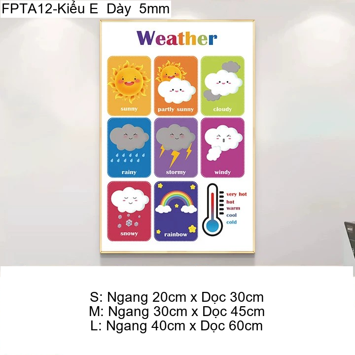 Tranh Fomex EPeBen Hình trang trí lớp học tiếng Anh mẫu giáo, thư viện, lớp học thêm, cơ sở đào tạo, hình nền dán tường