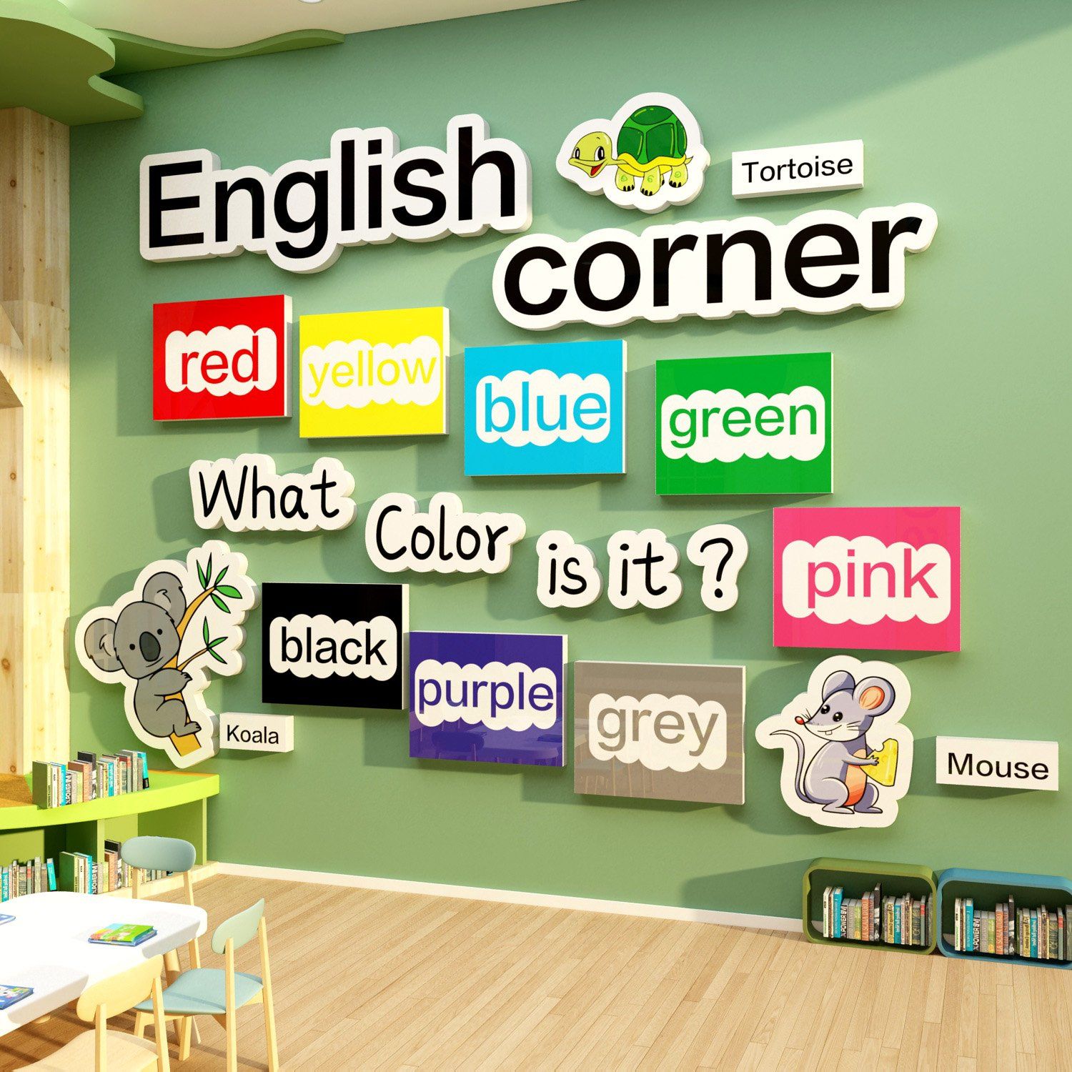 Tranh Fomex EPeBen Hình trang trí lớp học tiếng Anh mẫu giáo, thư viện, lớp học thêm, cơ sở đào tạo, hình nền dán tường