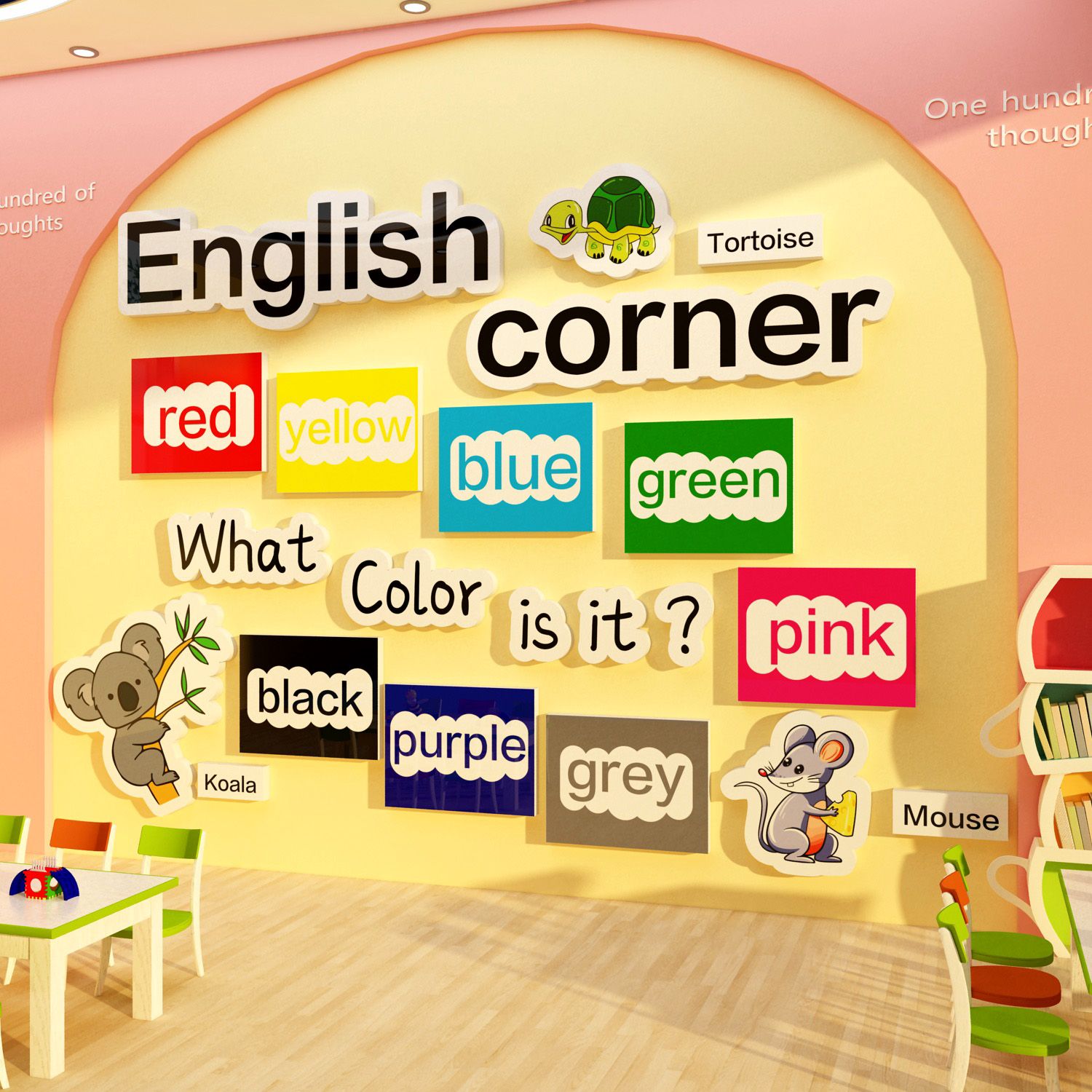 Tranh Fomex EPeBen Hình trang trí lớp học tiếng Anh mẫu giáo, thư viện, lớp học thêm, cơ sở đào tạo, hình nền dán tường