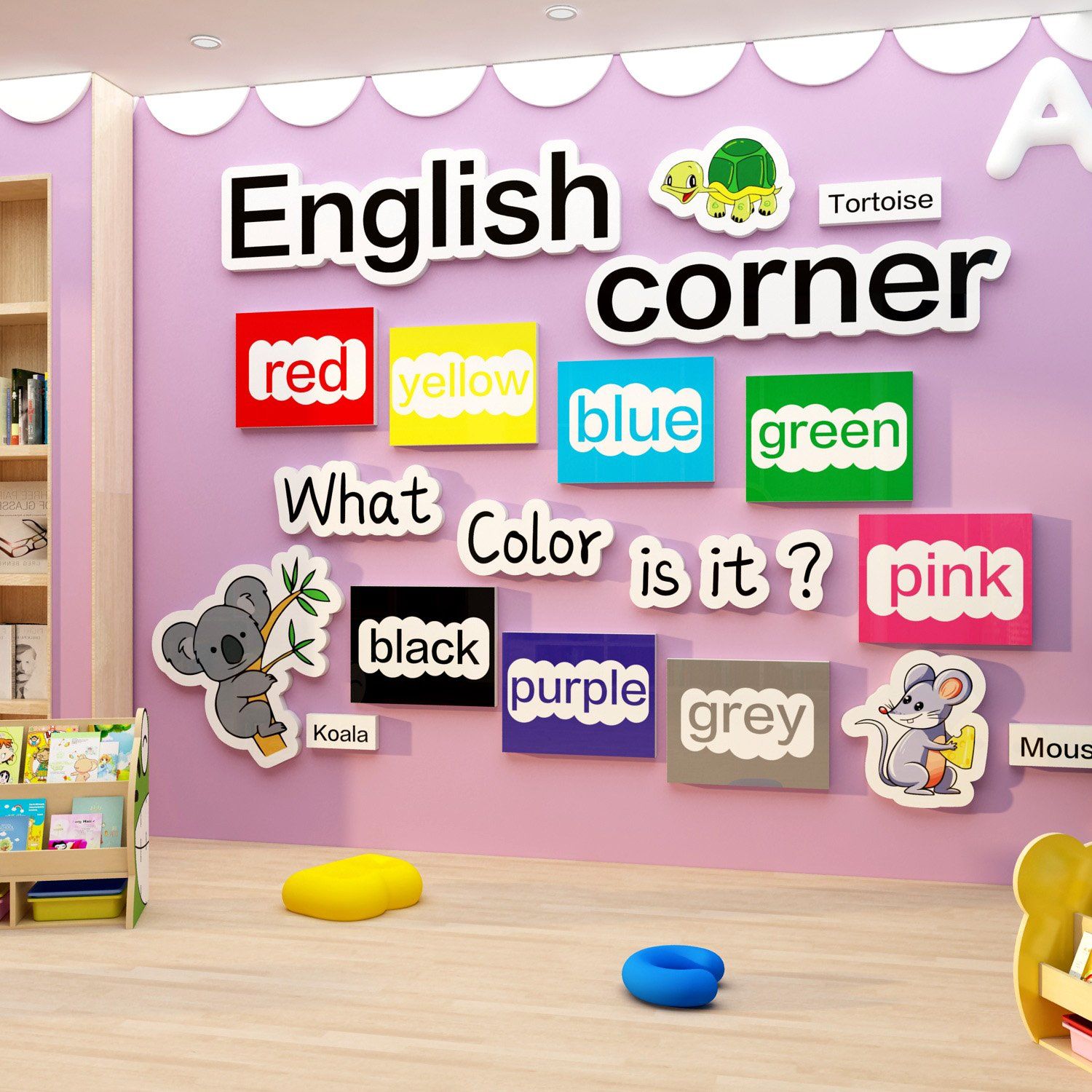Tranh Fomex EPeBen Hình trang trí lớp học tiếng Anh mẫu giáo, thư viện, lớp học thêm, cơ sở đào tạo, hình nền dán tường