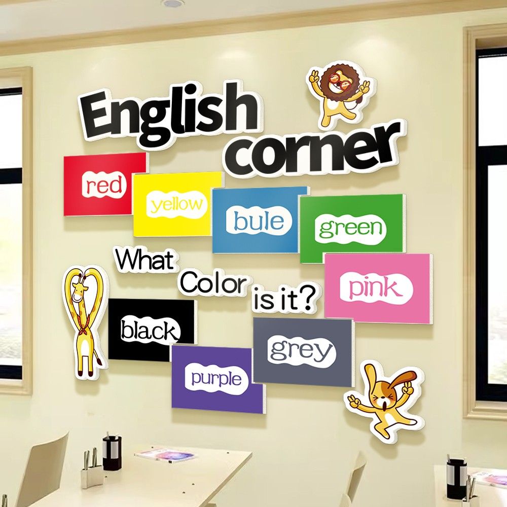 Tranh Fomex EPeBen Hình trang trí lớp học tiếng Anh mẫu giáo, thư viện, lớp học thêm, cơ sở đào tạo, hình nền dán tường