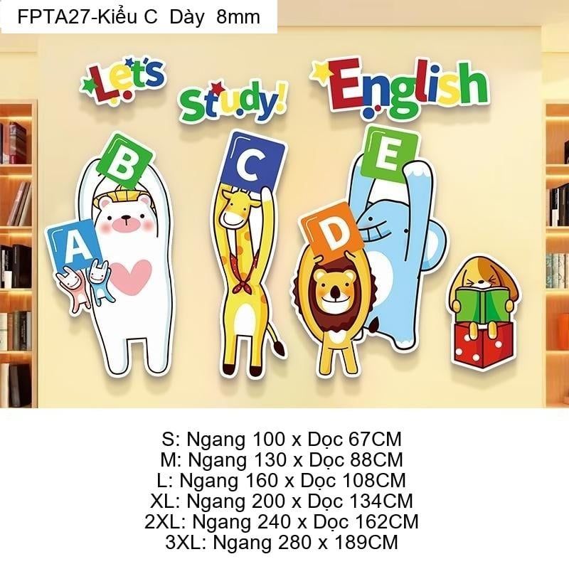 Tranh Fomex EPeBen Hình trang trí lớp học tiếng Anh mẫu giáo, thư viện, lớp học thêm, cơ sở đào tạo, hình nền dán tường