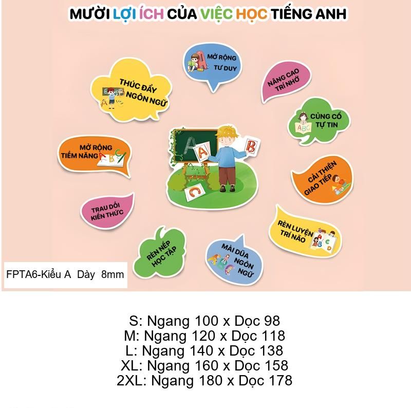 Tranh Fomex EPeBen Hình trang trí lớp học tiếng Anh mẫu giáo, thư viện, lớp học thêm, cơ sở đào tạo, hình nền dán tường
