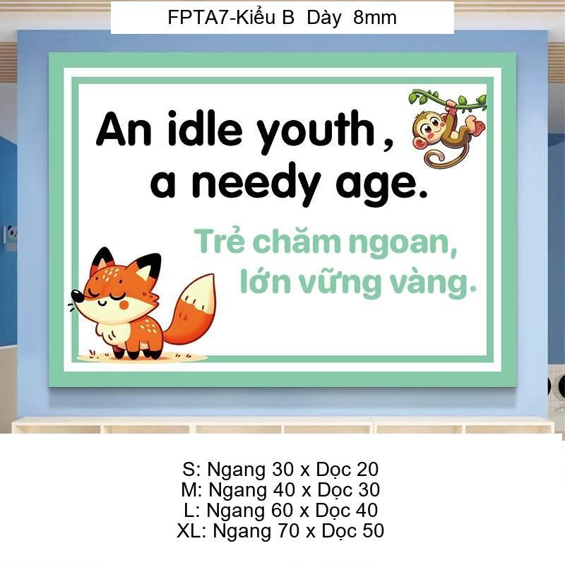 Tranh Fomex EPeBen Hình trang trí lớp học tiếng Anh mẫu giáo, thư viện, lớp học thêm, cơ sở đào tạo, hình nền dán tường