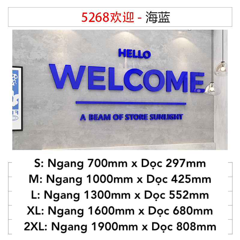 Tranh mica EPeBen dán tường nổi 3d hình Welcome Dán Quầy Thu Ngân decor trang trí Cửa Hàng, Quán Cafe
