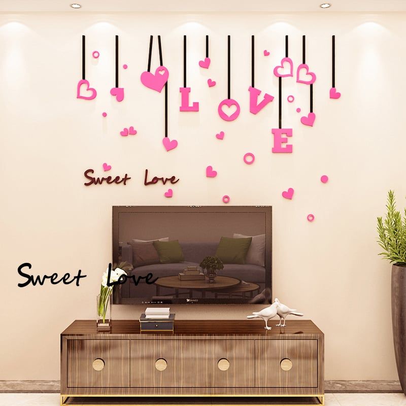 Tranh mica EPeBen dán tường nổi 3d hình Sweet Love decor trang trí tường nhà, phòng khách, phòng ngủ