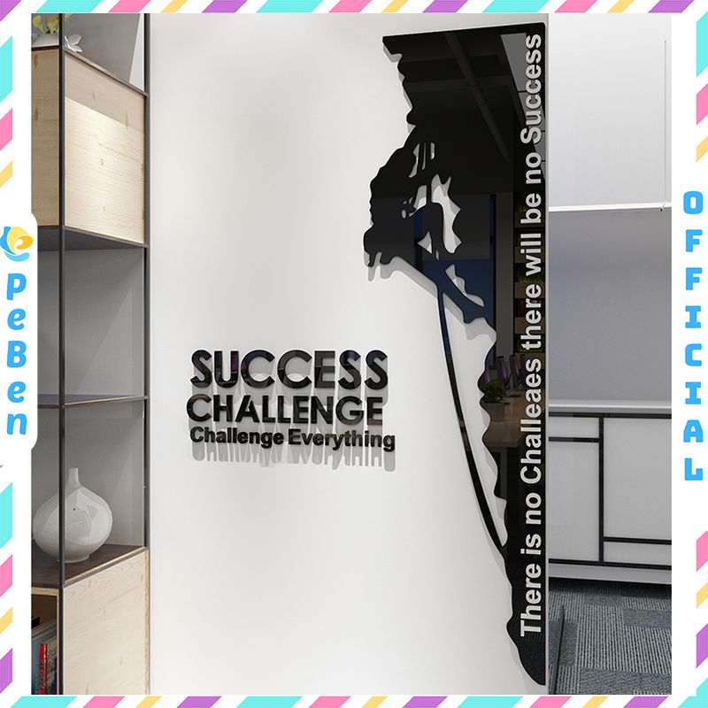 Tranh mica EPeBen dán tường nổi 3d hình Success leo núi tạo động lực cổ vũ tinh thần làm việc trang trí Phòng Tập Gym