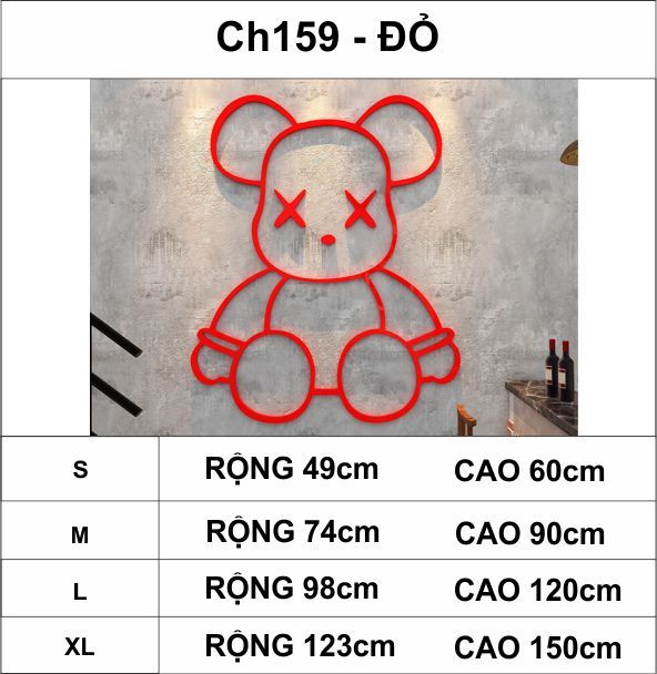 Tranh mica EPeBen dán tường nổi 3d hình gấu Kaws Bearbrick siêu ngầu, trang trí quán ăn, shop thời trang, spa làm đẹp