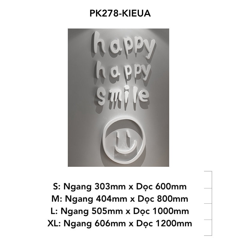 Tranh mica EPeBen dán tường nổi 3d hình Happy Happy Smile decor trang trí Phòng Ngủ, Phòng Khách