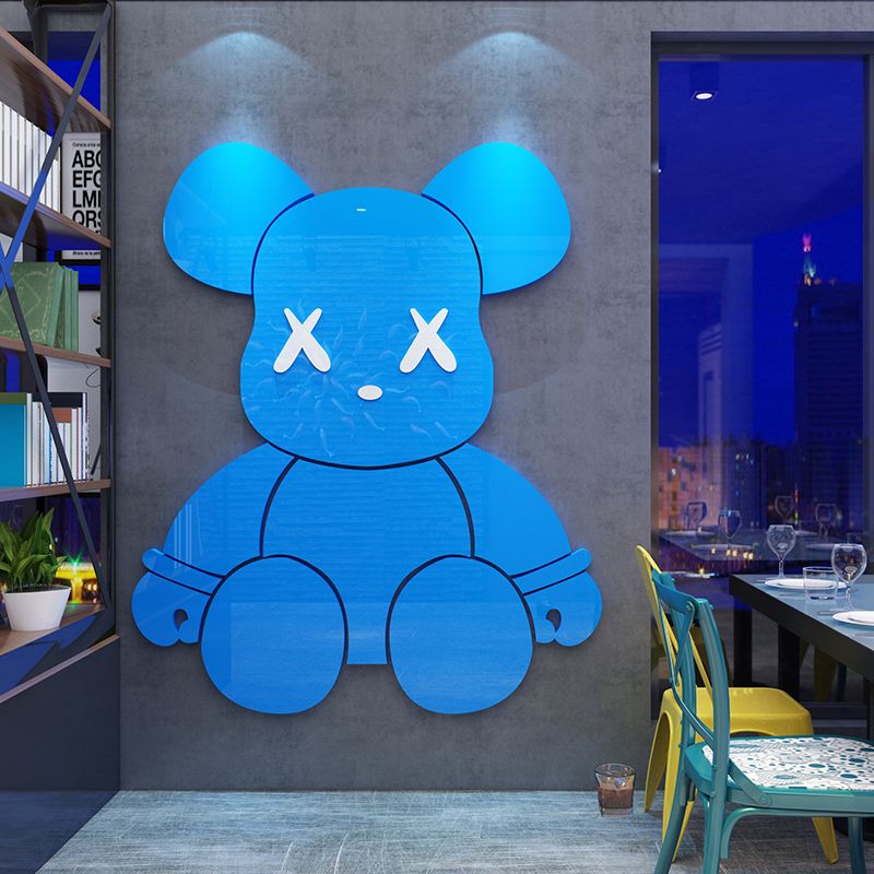 Tranh mica EPeBen dán tường nổi 3d hình Kaws Bearbrick decor trang trí quán cafe, trà sữa, cửa hàng, spa, salon
