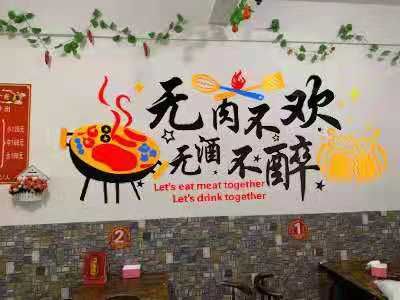 Tranh mica EPeBen dán tường nổi 3d hình bếp BBQ, cốc bia trang trí cửa hàng thịt nướng, lẩu nướng, nhà hàng, quán nhậu