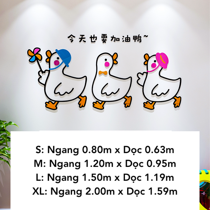 Tranh mica EPeBen dán tường nổi 3d hình Con Vịt Quạc Quạc decor trang trí Phòng Cho Bé, Mầm Non
