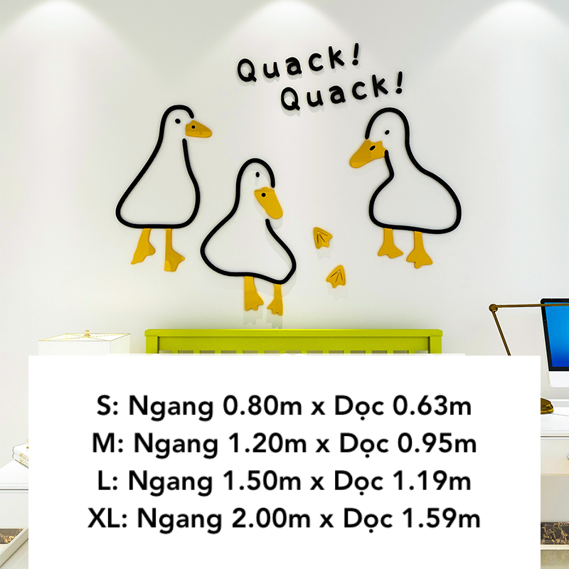 Tranh mica EPeBen dán tường nổi 3d hình Con Vịt Quạc Quạc decor trang trí Phòng Cho Bé, Mầm Non