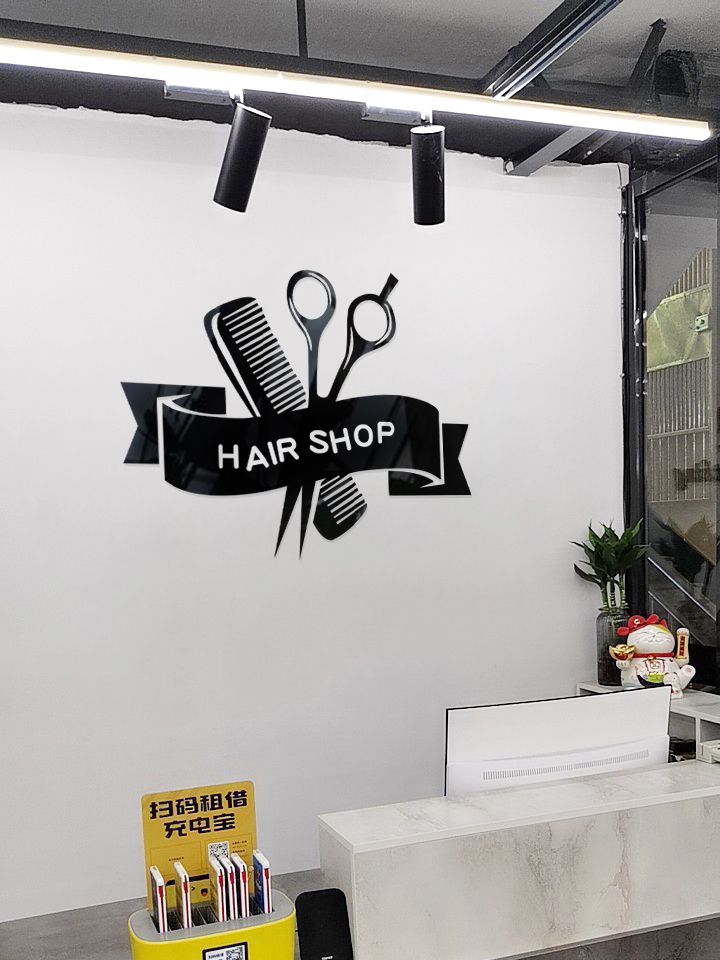 Tranh mica EPeBen dán tường nổi 3d hình tóc nam décor hair shop barber shop trang trí tường tiệm tóc, salon, spa làm đẹp