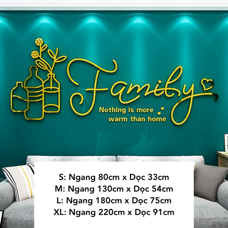 Tranh mica EPeBen dán tường nổi 3d hình Family Home decor trang trí Phòng Khách, Phòng Bếp