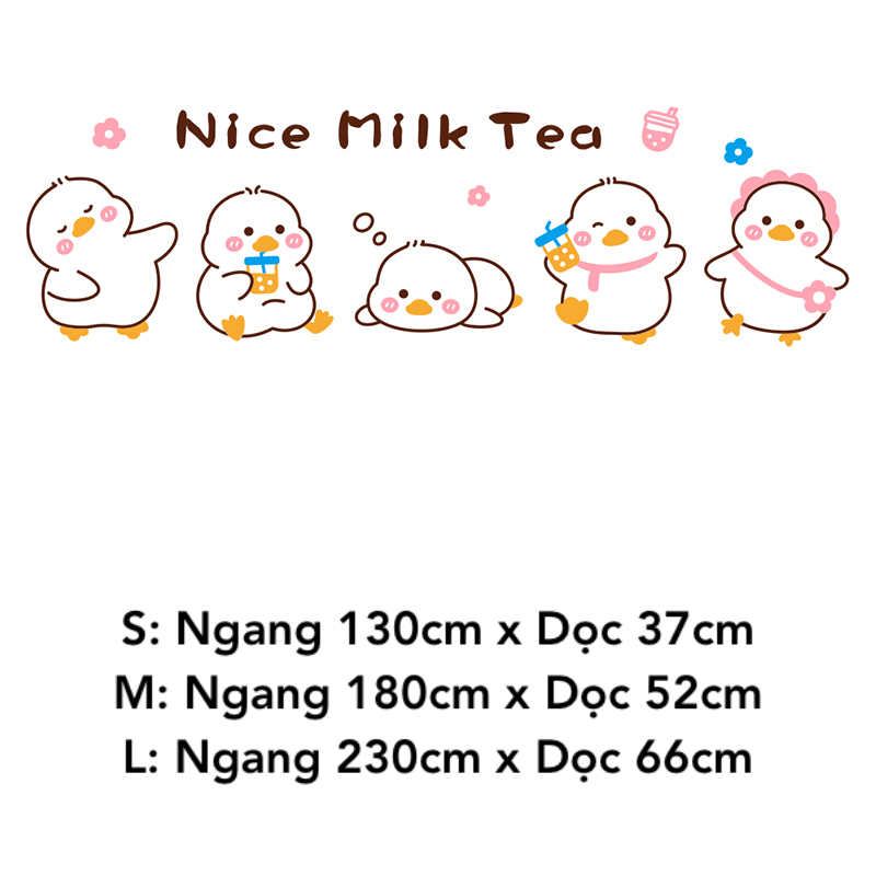 Tranh mica EPeBen dán tường nổi 3d hình Nice Milk Tea decor trang trí Quán Trà Sữa, Quán Nước