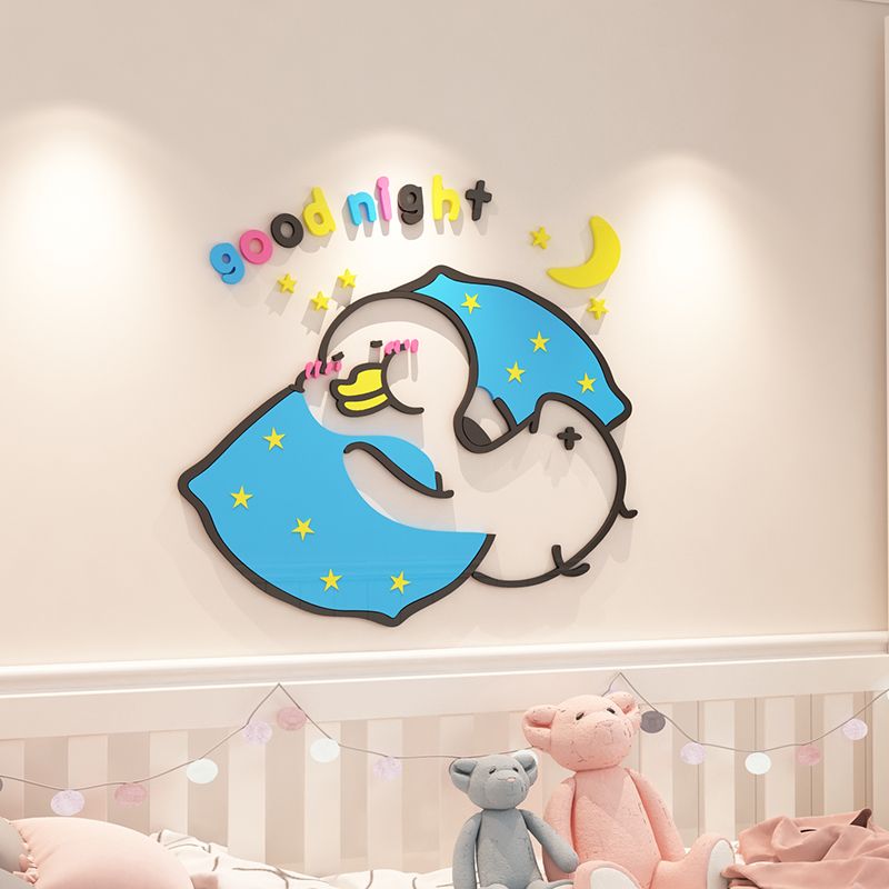 Tranh mica EPeBen dán tường nổi 3d hình vịt, ngỗng, decor trang trí phòng tắm, nhà tắm, khu vui chơi, công viên nước