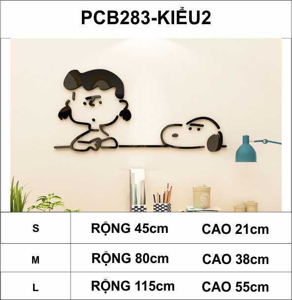 Tranh mica EPeBen dán tường nổi 3d hình Thước snoopy & friend decor trang trí phòng cho bé, Trường mầm non, cửa hàng