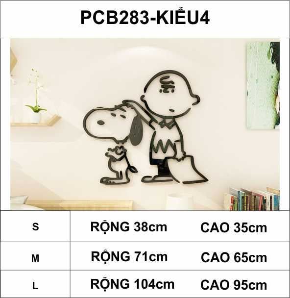Tranh mica EPeBen dán tường nổi 3d hình Thước snoopy & friend decor trang trí phòng cho bé, Trường mầm non, cửa hàng