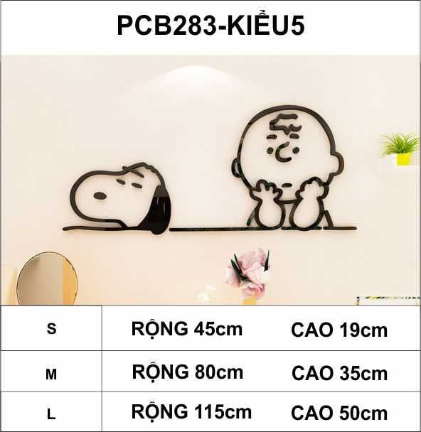 Tranh mica EPeBen dán tường nổi 3d hình Thước snoopy & friend decor trang trí phòng cho bé, Trường mầm non, cửa hàng