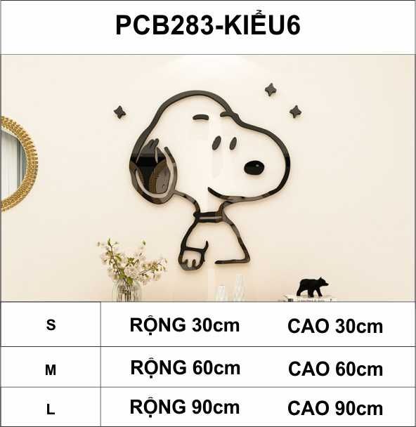 Tranh mica EPeBen dán tường nổi 3d hình Thước snoopy & friend decor trang trí phòng cho bé, Trường mầm non, cửa hàng