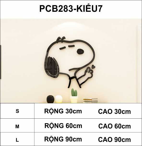 Tranh mica EPeBen dán tường nổi 3d hình Thước snoopy & friend decor trang trí phòng cho bé, Trường mầm non, cửa hàng