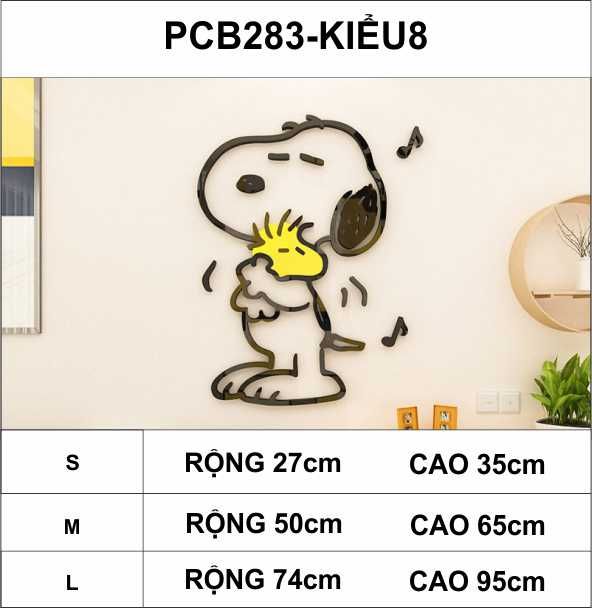 Tranh mica EPeBen dán tường nổi 3d hình Thước snoopy & friend decor trang trí phòng cho bé, Trường mầm non, cửa hàng
