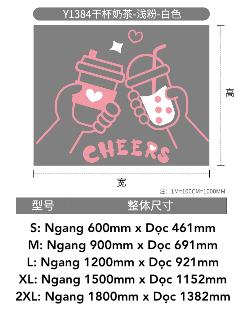 Tranh mica EPeBen dán tường nổi 3d hình Cheers Trà Sữa decor trang trí Quán Cafe, Trà Sữa