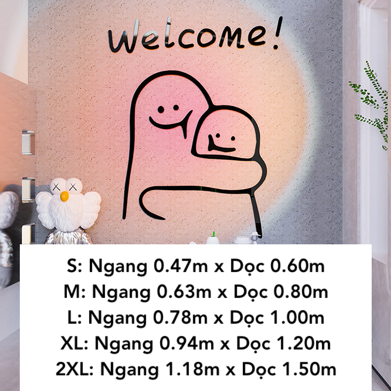 Tranh mica EPeBen dán tường nổi 3d hình Welcome! decor trang trí Quán Trà Sữa, Cửa Hàng