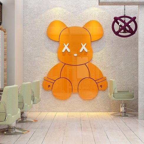 Tranh mica EPeBen dán tường nổi 3d hình Kaws Bearbrick decor trang trí quán cafe, trà sữa, cửa hàng, spa, salon