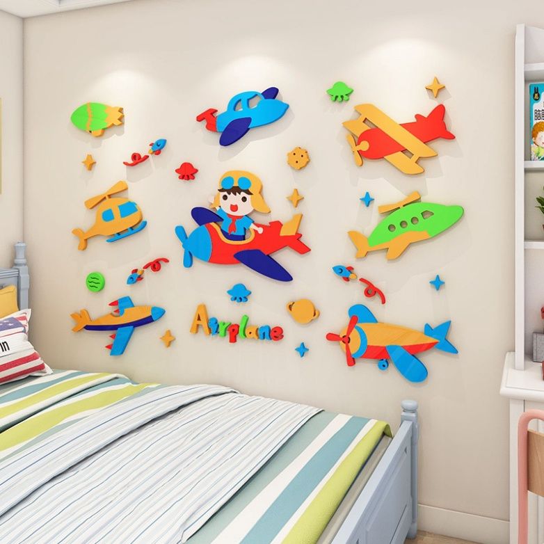 Tranh mica EPeBen dán tường nổi 3d hình dán 3D sở thú dễ thương decor trang trí Lớp Học Mầm Non, Mẫu giáo, Phòng cho bé
