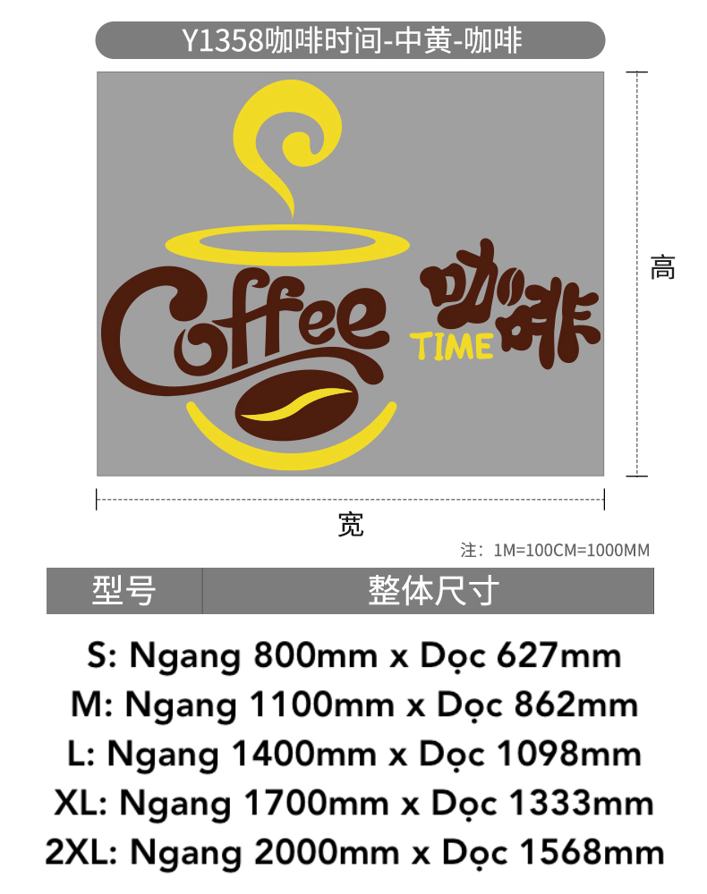 Tranh mica EPeBen dán tường nổi 3d hình Coffee Time decor trang trí Quán Cafe, Trà Sữa