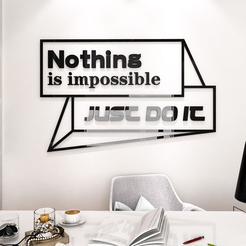 Tranh mica EPeBen dán tường nổi 3d hình Nothing is impossible decor trang trí Phòng làm việc, Phòng ngủ, Phòng khách