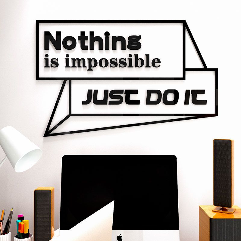Tranh mica EPeBen dán tường nổi 3d hình Nothing is impossible decor trang trí Phòng làm việc, Phòng ngủ, Phòng khách